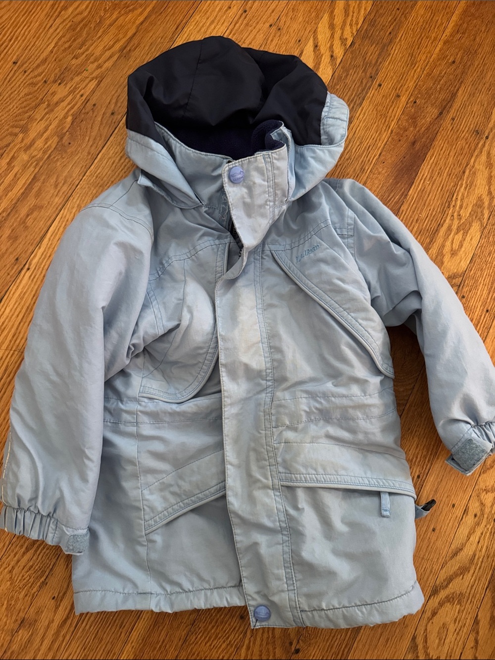 Vintage LLBean Kids Light Blue Hooded Winter Coat